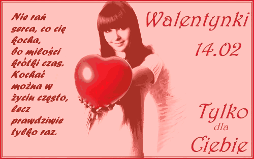 Aniołek z wierszem na walentynki
